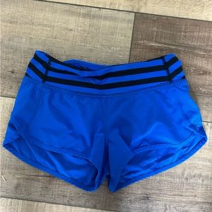 lululemon blue speed up shorts size 2